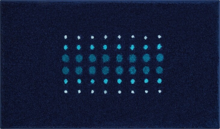 Badematte >SIRIA< in blau, 100% Polyacryl SUPERSOFT - 120x70x2cm (LxBxH)