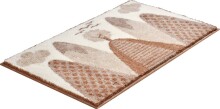 Badematte >MOUNTAINS< in beige, 100% Polyacryl SUPERSOFT - 140x80x1,7cm (LxBxH)