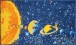 Badematte >PLANETS< in dark blue, 100% Polyacryl SUPERSOFT - 140x80x1,7 (LxBxH)