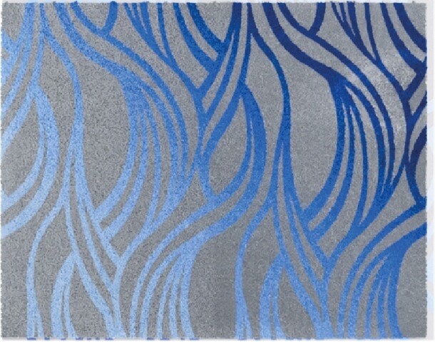 Badematte >MAYRA< in blue, 100% Polyacryl SUPERSOFT - 60x50x1,8cm (LxBxH)