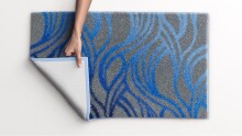 Badematte >MAYRA< in blue, 100% Polyacryl SUPERSOFT - 60x50x1,8cm (LxBxH)