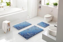 Badematte >MAYRA< in blue, 100% Polyacryl SUPERSOFT - 120x70x1,8cm (LxBxH)