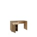 Schreibtisch >ARANK< in Mauvella Eiche / Schwarz - 130x76x60cm (BxHxT)