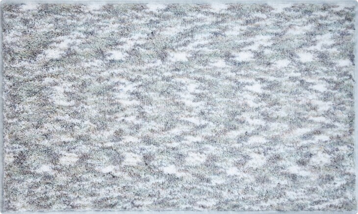 Badematte >MIRAGE< in silber, 100% Polyester POWERSOFT - 100x60x2,7cm (LxBxH)