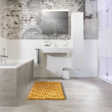 Badematte >MIRAGE< in curry, 100% Polyester POWERSOFT - 100x60x2,7cm (LxBxH)