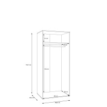 Drehtürenschrank >LISSON< in Mauvella Eiche Dekor - 86,2x193,7x60,2cm (BxHxT)