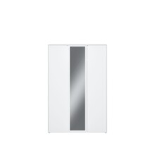 Drehtürenschrank >LISSON< in Weiss + Spiegel - 129,5x193,7x60,2cm (BxHxT)