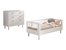 Babyzimmer-Komplettset >Buche massiv< (2-teilig) in...