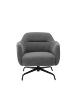 Drehsessel >Tajo< Loungesessel 360° drehbar, anthrazit - 75x70x74cm (BxHxT)
