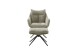 Drehsessel >PARKER< 360° drehbar, Loungesessel inkl. Hocker cappuccino - 76x83x79cm (BxHxT)