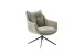 Drehsessel >PARKER< 360° drehbar, Loungesessel inkl. Hocker cappuccino - 76x83x79cm (BxHxT)