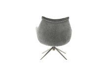 Drehsessel >PARKER< 360° drehbar, Loungesessel inkl. Hocker anthrazit - 76x83x79cm (BxHxT)
