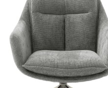 Drehsessel >PARKER< 360° drehbar, Loungesessel inkl. Hocker anthrazit - 76x83x79cm (BxHxT)