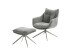Drehsessel >PARKER< 360° drehbar, Loungesessel inkl. Hocker anthrazit - 76x83x79cm (BxHxT)