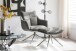 Drehsessel >PARKER< 360° drehbar, Loungesessel inkl. Hocker anthrazit - 76x83x79cm (BxHxT)
