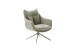 Drehsessel >PARKER< 360° drehbar, Loungesessel inkl. Hocker cappuccino - 76x83x79cm (BxHxT)