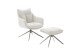 Drehsessel >PARKER< 360° drehbar, Loungesessel inkl Hocker creme - 76x83x79cm (BxHxT)