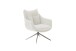 Drehsessel >PARKER< 360° drehbar, Loungesessel inkl Hocker creme - 76x83x79cm (BxHxT)