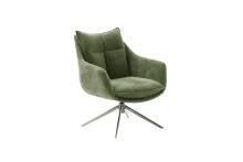 Drehsessel >PARKER< 360° drehbar, Loungesessel inkl. Hocker olive - 76x83x79cm (BxHxT)