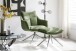 Drehsessel >PARKER< 360° drehbar, Loungesessel inkl. Hocker olive - 76x83x79cm (BxHxT)