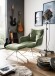Drehsessel >PARKER< 360° drehbar, Loungesessel inkl. Hocker olive - 76x83x79cm (BxHxT)
