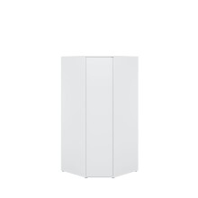 Eckkleiderschrank >LISSON< in Weiss - 92,2x193,7x92,2cm (BxHxT)