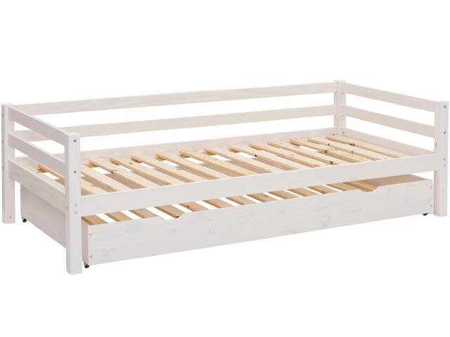 Bett >Athen< inkl. Lattenrost, Weiß, Kiefer massiv - 208x60x98cm (BxHxT)