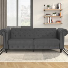 Schlafsofa >Firenze< in Grau, Polyurethan -...