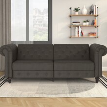 Schlafsofa >Firenze< in Grau, Mikrofaser -...
