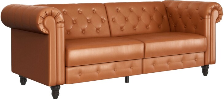 Schlafsofa >Firenze< in Braun, Polyurethan - 236x83x87cm (BxHxT)