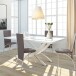 Esstisch >Kassel< Weiß Hochglanz MDF - 160x76x90cm (BxHxT)