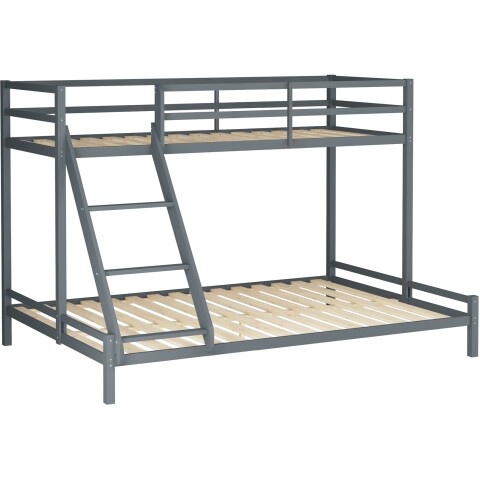 Etagenbett >Athen2< in Grau, Kiefer - 143x142x208cm (BxHxT)