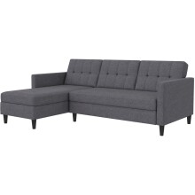 Schlafsofa >Hannover< in Grau, Leinenstoff-Optik -...