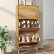 Schuhschrank >Essen< mit 3 Klappen in Eichenoptik -...