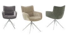 Drehstuhl >LIMONE< (2er-Set) Federkern, in olive - 61x88x63 (BxHxT)