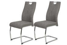 Freischwinger >ALINA S< (2er-Set) mit Griff, Bezug Grau - 43x98x59 (BxHxT)
