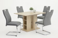 Freischwinger >ALINA S< (2er-Set) mit Griff, Bezug Grau - 43x98x59 (BxHxT)