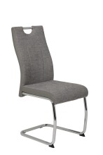 Freischwinger >ALINA S< (2er-Set) mit Griff, Bezug Grau - 43x98x59 (BxHxT)