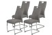 Freischwinger >ALINA S< (4er-Set) mit Griff in Grau - 43x98x59 (BxHxT)