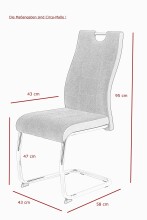 Freischwinger >ALINA S< (4er-Set) mit Griff, in Anthrazit - 43x98x59 (BxHxT)
