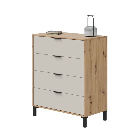 Kommode >LOIRA< in Asteiche / Kaschmir - 77,5x94x40 (BxHxT)