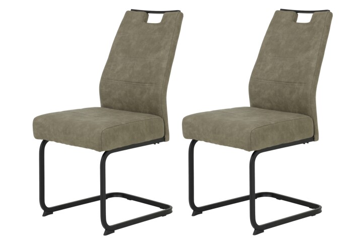 Freischwinger >KERSTIN S< (2er-Set) Federkorb,Griff, in Schlamm - 49x100x61 (BxHxT)