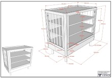 Babymöbel-Set >Buche massiv< in weiß lackiert - 144x60x74 (BxHxT)