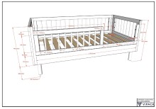 Babymöbel-Set >Buche massiv< in weiß lackiert - 144x60x74 (BxHxT)