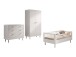 Babymöbel-Set >Buche massiv< (3-tlg.) in weiß lackiert - 100x190x55 (BxHxT)