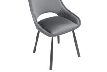 Esszimmerstuhl >Eindhoven< (2er-Set) in Hellgrau, Samt/Metall - 55x91x63 (BxHxT)