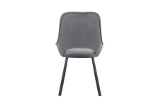 Esszimmerstuhl >Eindhoven< (2er-Set) in Hellgrau, Samt/Metall - 55x91x63 (BxHxT)