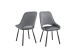 Esszimmerstuhl >Eindhoven< (2er-Set) in Hellgrau, Samt/Metall - 55x91x63 (BxHxT)