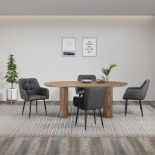 Armlehnstuhl >Bristol< (2er-Set) in Anthrazit, Stoff/Metall - 58x80x61cm (BxHxT)
