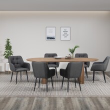 Armlehnstuhl >Bristol< (2er-Set) in Anthrazit, Stoff/Metall - 58x80x61cm (BxHxT)